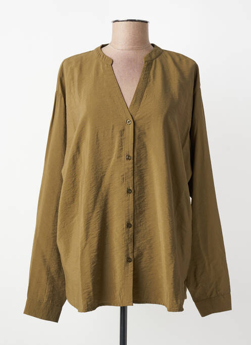 Cămașă croială dreaptă mâneci lungi verde B.YOUNG femme