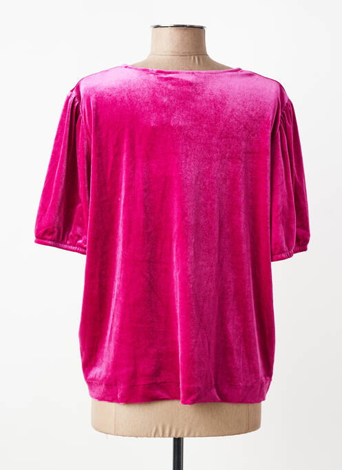 Top elasticitate mâneci scurte roz ICHI femme