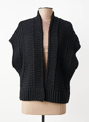 Vestă cu mâneci scurte tricotaj din plasă negru PAKO LITTO femme