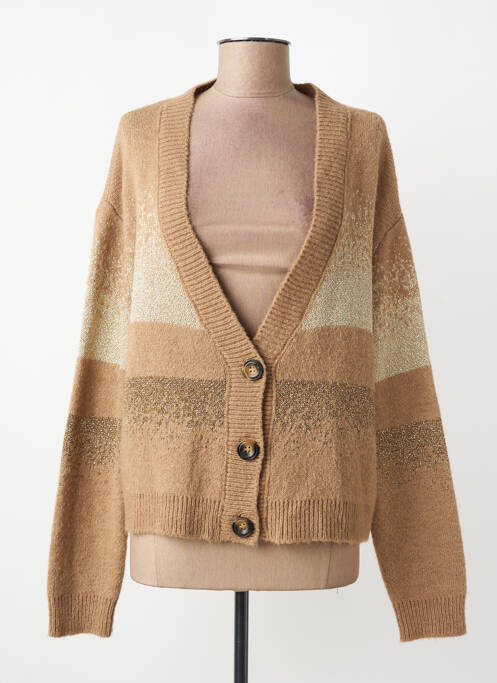 Vestă cu mâneci lungi croială cambrată maro PAKO LITTO femme