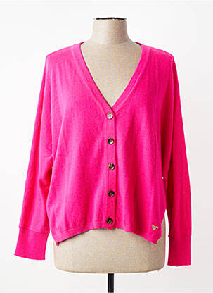 Vestă cu mâneci lungi închidere cu nasturi pe față roz ORFEO femme