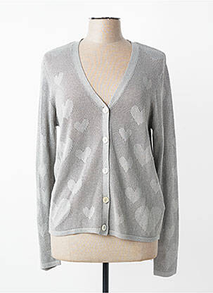 Vestă cu mâneci lungi croială cambrată gri ICHI femme