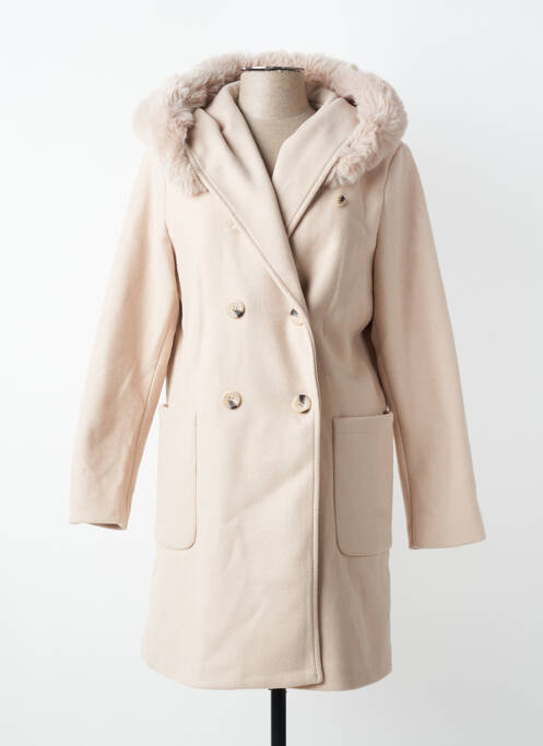Palton lung cu glugă cu glugă bej LAURA JO femme