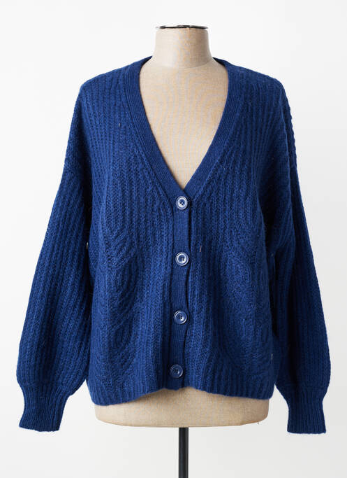 Vestă cu mâneci lungi croială cambrată albastru ORFEO femme