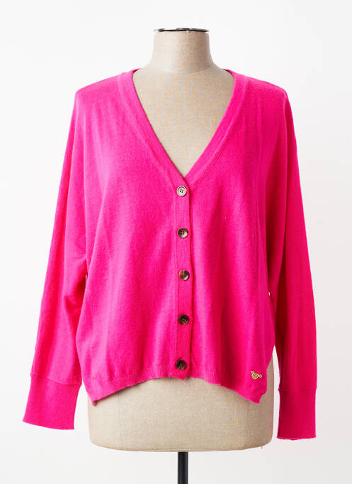 Vestă cu mâneci lungi închidere cu nasturi pe față roz ORFEO femme