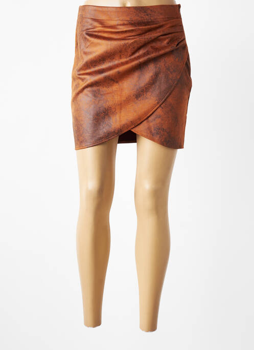 Fustă scurtă închidere cu fermoar lateral maro VILA femme