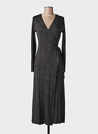 Rochie lungă mâneci lungi mâneci lungi albastru GRACE & MILA femme