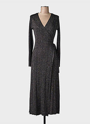 Rochie lungă mâneci lungi mâneci lungi argintiu GRACE & MILA femme