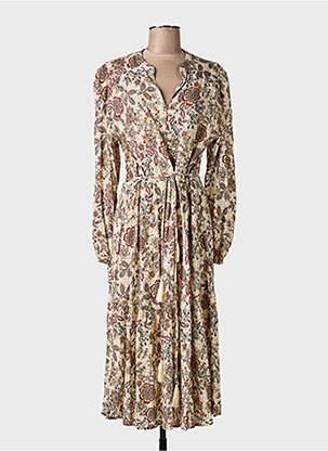 Rochie lungă mâneci lungi mâneci lungi bej MKT STUDIO femeie
