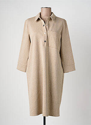 Rochie scurtă mâneci 3/4 mâneci 3/4 maro STREET ONE femme