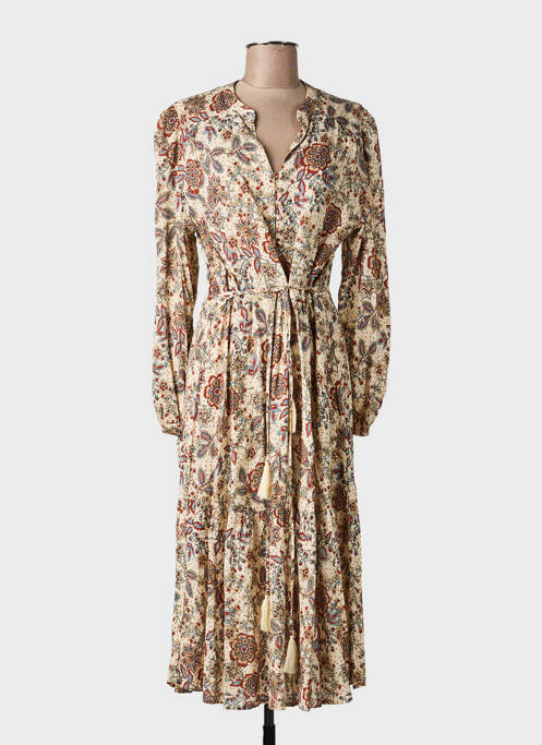 Rochie lungă mâneci lungi mâneci lungi bej MKT STUDIO femme