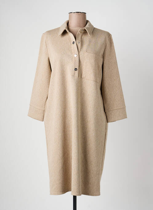 Rochie scurtă mâneci 3/4 mâneci 3/4 maro STREET ONE femme