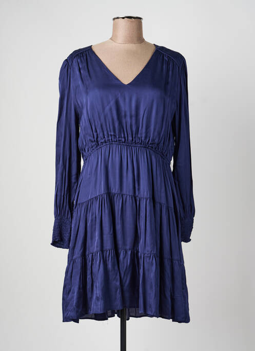Rochie scurtă mâneci lungi mâneci lungi albastru ARTLOVE femme