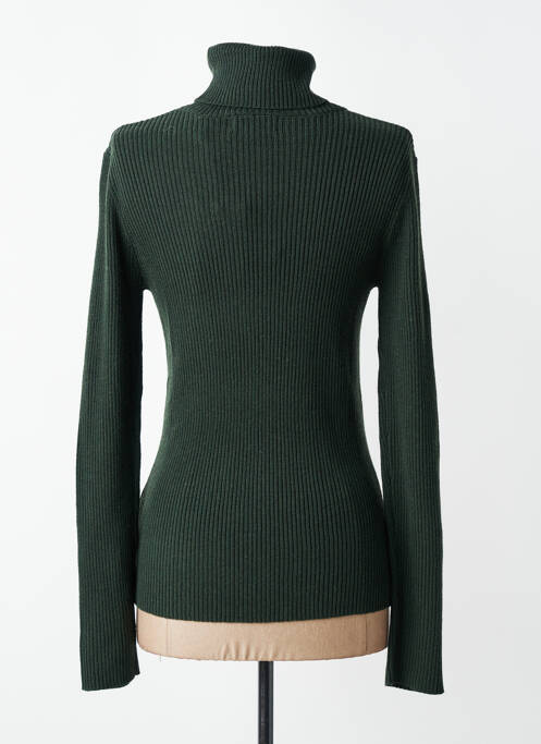 Pulover cu guler înalt țesătură ripsată mâneci lungi verde MKT STUDIO femme