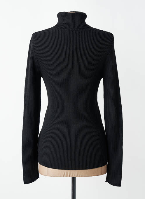 Pulover cu guler înalt țesătură ripsată mâneci lungi negru MKT STUDIO femme