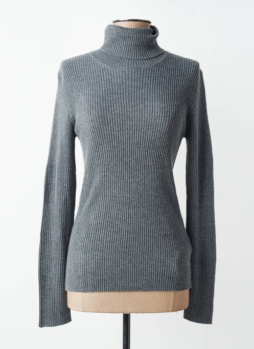 Pulover cu guler înalt țesătură ripsată mâneci lungi gri MKT STUDIO femme
