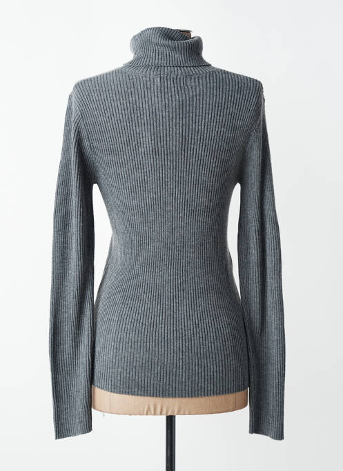 Pulover cu guler înalt țesătură ripsată mâneci lungi gri MKT STUDIO femme