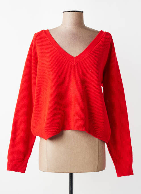 Pulover elasticitate mâneci lungi roșu ICHI femme