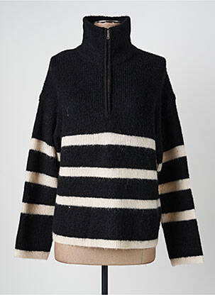 Pulover cu guler înalt tricotaj din plasă mâneci lungi negru SELECTED femme