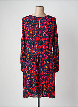 Rochie midi imprimeu fantezie mâneci lungi albastru LA FEE MARABOUTEE femme