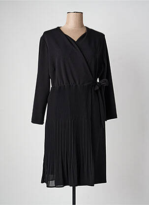 Rochie midi țesătură crep mâneci lungi negru SIGNE NATURE femeie