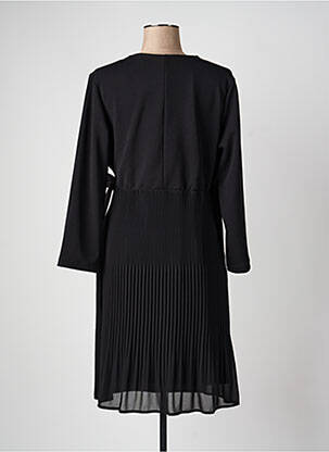 Rochie midi țesătură crep mâneci lungi negru SIGNE NATURE femeie