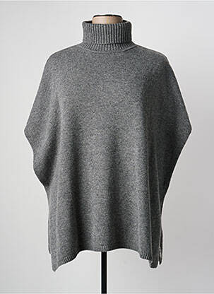 Poncho guler rulat gri GRACE & MILA femeie
