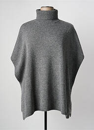 Poncho guler rulat gri GRACE & MILA femme