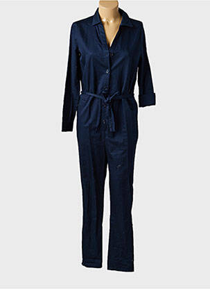 Salopetă-pantalon închidere cu nasturi pe față mâneci lungi albastru ICHI femme