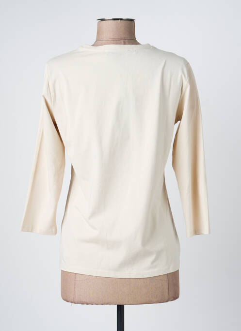 Tricou serigrafie cu strasuri mâneci 3/4 bej BETTY BARCLAY femme