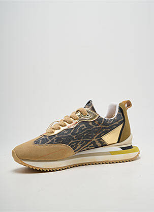 Adidași țesătură satinată toc de 4 la 6 cm bej ZERO CENTCINQ femeie