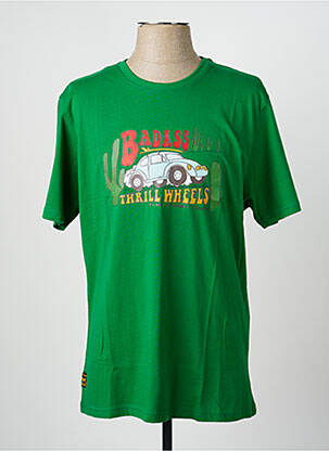 Tricou croială dreaptă mâneci scurte verde DAYTONA bărbat