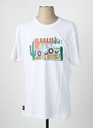 Tricou croială dreaptă mâneci scurte alb DAYTONA homme