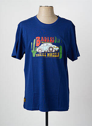 Tricou croială dreaptă mâneci scurte albastru DAYTONA bărbat