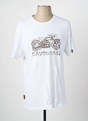 Tricou croială dreaptă mâneci scurte alb DAYTONA bărbat