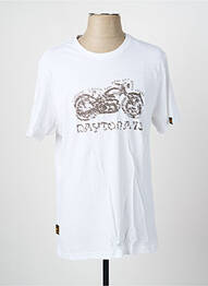 Tricou croială dreaptă mâneci scurte alb DAYTONA homme