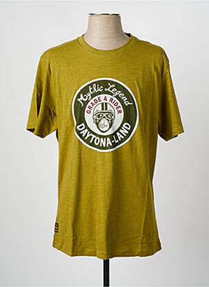 Tricou croială dreaptă mâneci scurte verde DAYTONA bărbat