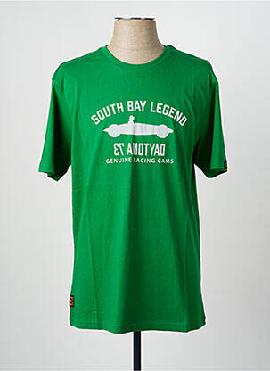 Tricou croială dreaptă mâneci scurte verde DAYTONA bărbat