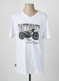 Tricou croială dreaptă mâneci scurte alb DAYTONA homme