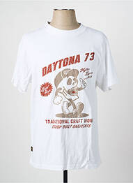 Tricou croială dreaptă mâneci scurte alb DAYTONA bărbat
