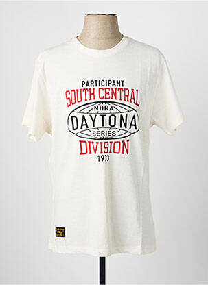 Tricou croială dreaptă mâneci scurte bej DAYTONA bărbat