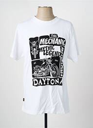 Tricou croială dreaptă mâneci scurte alb DAYTONA homme