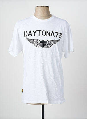 Tricou croială dreaptă mâneci scurte alb DAYTONA bărbat