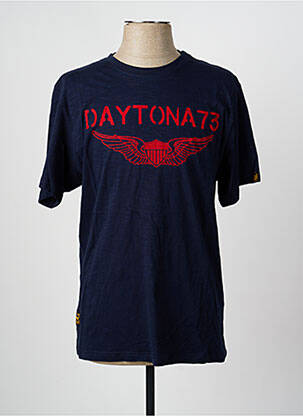 Tricou croială dreaptă mâneci scurte albastru DAYTONA bărbat