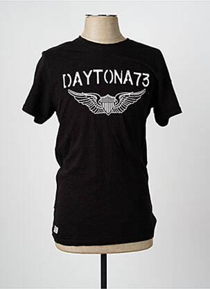 Tricou croială dreaptă mâneci scurte negru DAYTONA bărbat