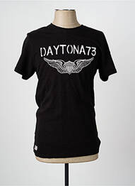 Tricou croială dreaptă mâneci scurte negru DAYTONA bărbat