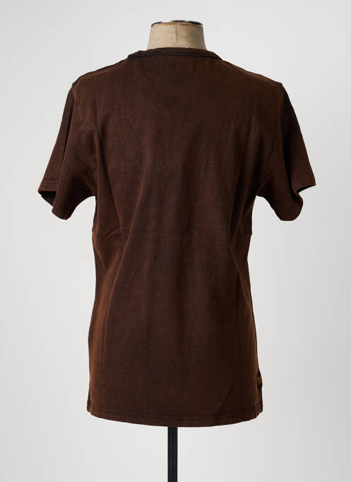 Tricou croială dreaptă mâneci scurte maro DAYTONA homme