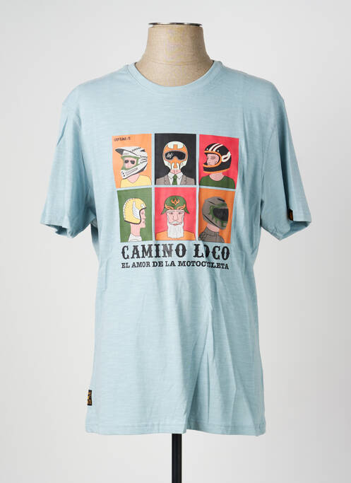 Tricou croială dreaptă mâneci scurte albastru DAYTONA homme