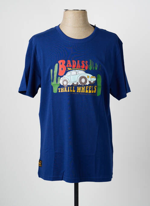 Tricou croială dreaptă mâneci scurte albastru DAYTONA homme