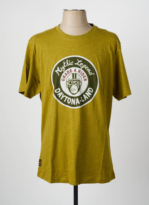 Tricou croială dreaptă mâneci scurte verde DAYTONA homme